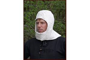 ‎ULFBERTH Ulfberth - Gepolsterte Kopfhaube in Naturfarbe - Authentische Mittelalter Unterhaube für Reenactment und LARP, Größe M