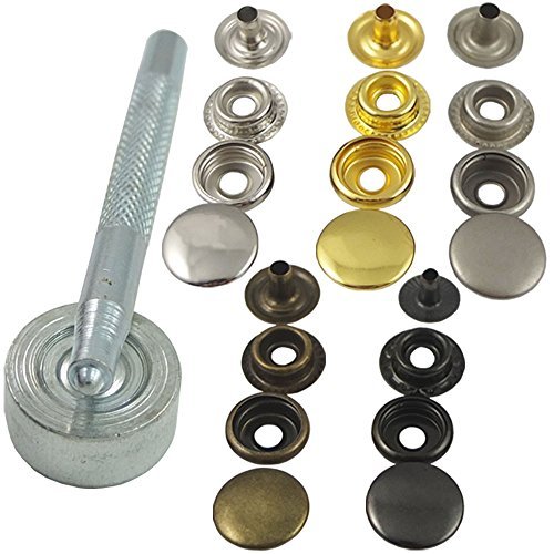 One Setting Tool + 50 Sets 5/8 15mm Fastener Rapid Rivet Button Snap for KAM Stud Leather by snap button
