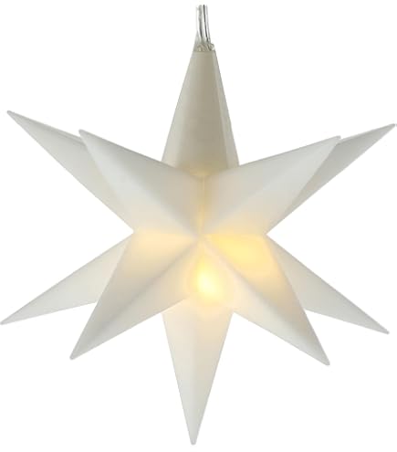 Novaliv 2er Set LED Weihnachtssterne - 12cm & 16cm, Weiß, Mit Timer, Für Innen, 18 Zacken