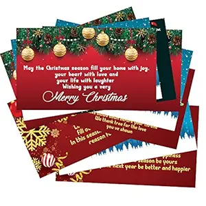 ODDCLICK Set of 10 Lovely Christmas Surprises Wishes Cards Greeting Card