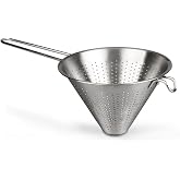 Menax - Chinese Stainless Steel Kitchen Strainer - Kitchen Strainer - Steel Drainer for Draining Pasta, Vegetables, Fruits an