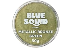 Blue Squid PRO Peinture du Visage - Bronze métallique vert (30gm), Fournitures professionnelles de maquillage à base d'eau pour adultes, enfants et SFX