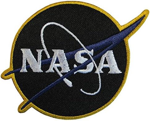 Nasa Yellow Border Embroidered Badge Patch Sew-on or Iron-on 8cm x 8.5cm