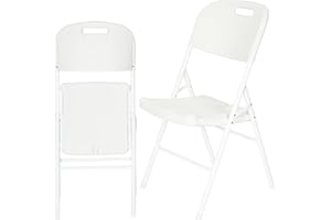 Nyxi Premium Folding Chair with Built-in Water Drain, Suitable for Home, Balcony, Garden, Patio, Outdoor & Indoor Dining Seat, Foldable, All White (1 X Chair)