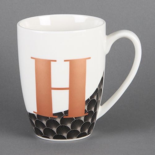 Charleston Gold Foil Monogram Letter 'H' China Mug