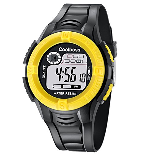 Souarts Herren Junge Armbanduhr Digital Display Sport Uhr LED Wecker Kalender Stoppuhr wasserdichte Uhr