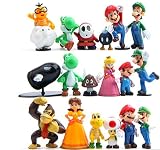 figuras mario  Tronzo Pack Lote 18 unids/Set Super Mario Bros Figura de acción tamaño 3-7 Luigi Mario Pendula Yoshi Donkey Kong Goomba Juguetes