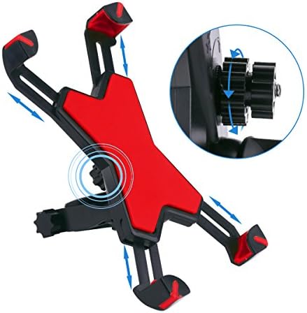 Bike Mount Phone Holder, Sotical Veamor Anti Shake Holder for Bicycle ,Motorbike,Car 360 Degrees Rotatable Universal Cradle Clamp for Smartphone(Red)