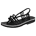 Produktbild MOIKA Frauen Kreuz Roman Prise Sandale Sommer Schuhe Slipper Mode Strand Flache Schuhe EU35,Schwarz