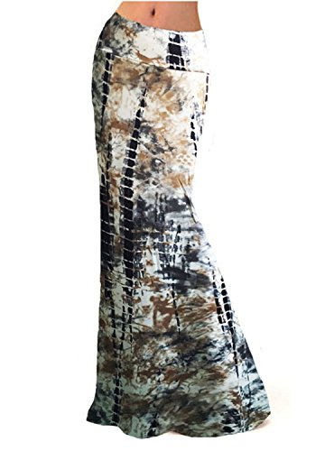 Novias Boutique Femme Mode Se replie sur Taille Haute Maxi Jupe Longue Jupe - - Medium