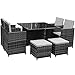 Produktbild Polyrattan Lounge Gartenmöbel Set Garnitur Sitzgruppe Gartenmöbel SJ08 (Grau)