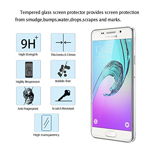 Samsung Galaxy A3 2016 Panzerglas Schutzfolie, [2 Stück] Hi-Luck 0.33mm Premium Ultra-Klar Glasfolie Displayschutzfolie Schutzglas für Samsung Galaxy A3 2016 (9H, Anti-Kratzer, Blasen-frei) - 3