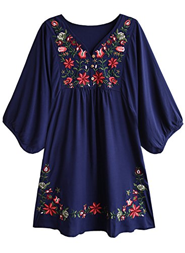 embroidered prom dresses TEAL FLORAL BOHO-CHIC Embroidered Maxi Dress main image 1