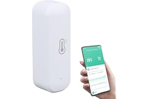 LUCKDANO Smart Outdoor Temperature Humidity Sensor Hygrometer APP Remote Control for Remote Monitoring Alerts Thermometer Real Time Monitoring Accurate Readings for Freezer Fridge Pet Cage (for Zigbee Type)