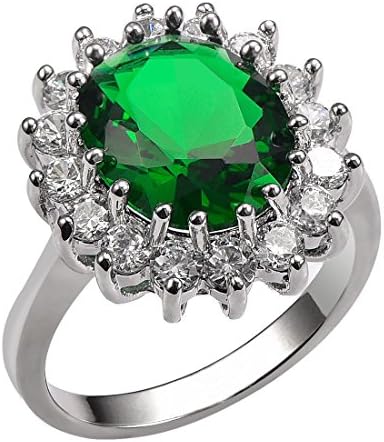 Weinuo Emerald 925 sterling silver Gemstone Fashion Ring Size R1/2