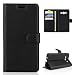 Produktbild Galaxy J5 Hülle, Samsung Galaxy J5 (2016) J510 Leder Tasche Case, Moonmini PU leder Hanyhülle Litchi Grain Brieftasche Karte Slot Holder Flip Case Cover Geldbörse Kreditkarte Schütz Hülle mit Magnetischer Verschluss (schwarz)
