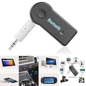 ShopMagics Aux Car Bluetooth for Maruti Suzuki Wagon R 1.0 Car Bluetooth Music Receiver Adapter with Built-in Mic and 3.5mm Audio Stereo Wireless Hifi Dongle Transmitter Mp3 Speaker Hands free Car Kit (ACB, Black)