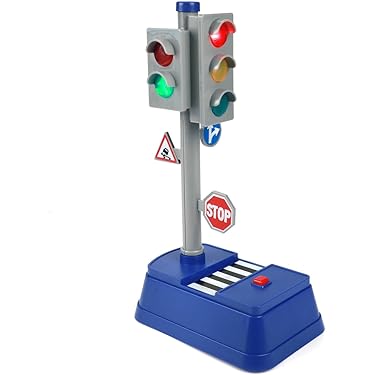 Kids Globe verkeerslicht met licht met 3 verkeersborden 12cm Kids Globe verkeerslicht met licht met 3 verkeersborden 12cm