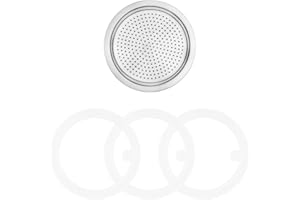 ‎SIVAPHE Sivaphe Ersatzdichtung Set für Edelstahl Espressokocher - enthält 3 x Dichtungsring 1 x Ersatzsieb - 4 TASSEN