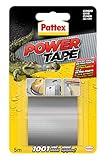Se corta con la mano Pattex Power Tape, cinta multiusos ultraresistente, corte fácil, gris, 5m