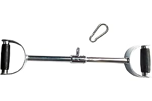 QIBYLIFT Press Down Bar Cable Attachment LAT Pull Down Bar Pull Down Machine Attachments V-shaped Bars with Rubber Handgrips & Revolving Hanger