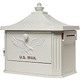 Architectural Mailboxes Hamilton Cast Al&uuml;minyum Post-Mount Posta Kutusu, HM200WAM, Beyaz