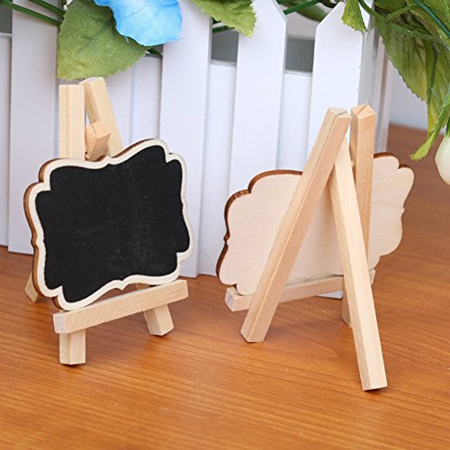 OULII Nachricht schreiben Board Tafeln Schilder Memo Pinnwand für Hochzeiten, Kinder basteln, Garten, gerahmten Tafel Tischkarten mit Staffelei Weihnachtsgeschenk, Packung mit 10-Größe L - 2
