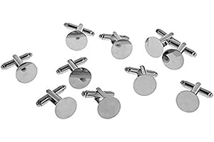 Skyllc® 10pcs 8mm fai da te semplice rotondo flatback pad vuoto gemelli camicia da uomo gemelli monili che fanno risultati accessori