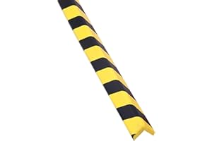 Allcam WRP5YB L-shape PU Foam Warehouse Pallet Racking Protector with Hi-Vis Yellow/Black Stripes for Corner Protection