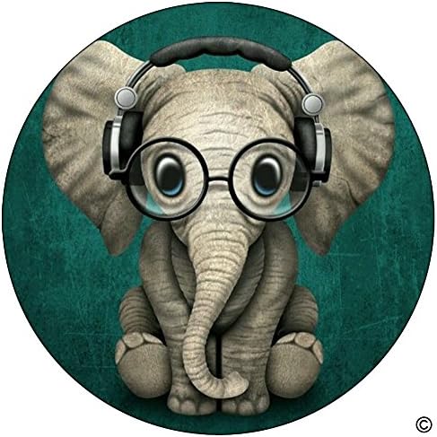 Multi-Function Mounts and Stands, Expanding Pop Stand and Grip Socket for Smartphones, iPhone and Tablets - Cute Baby Elephant DJ