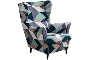 CHNSHOME Copripoltrona 1 posto con orecchie elasticizzato 2 pezzi copripoltrona Fodere per poltrone a orecchioni Coprisedile per poltrona