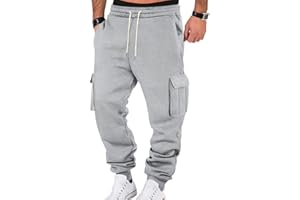 WINKEEY Pantaloni Tuta Uomo Pantaloni Sportivi Uomo con Tasche Pantaloni Casual a Vita Elastica