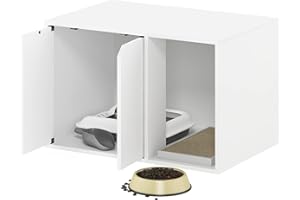 Furinno Peli Enceinte pour Bac à Litière Petit, Blanc Uni