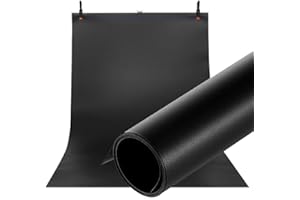 HENGMING Selens 120x200CM Telón de Fondo PVC Vinilo Negro para Fotografía Estudio Fotográfico Producto Retrato Comida Video Youtube Foto Joya Cosmético Alimentos Pastel Fotógrafo Photography Backdrop