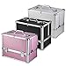 Popamazing Extra Large Space Aluminium Beauty Cosmetic Vanity Case Box for Pro Make Up/Nail Art/Travel/Storage Black