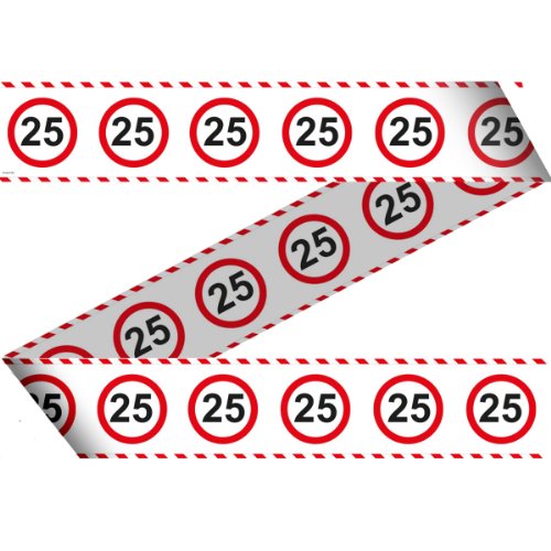 Absperrband Verkehrsschild Zahl 25 Party tape, 15 m