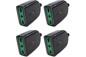 ZOREI 4 Pezzi Presa Elettrica, Presa Bipasso 2P+T 10/16A, Compatibile Con Spina Italiana 10A e 16A (Nero)