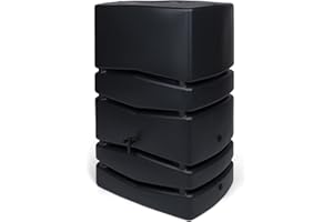 Kreher XXL Regentonne Aqua Tower aus Kunststoff in verschiedenen Größen und Farben (wählbar). Tolle Optik in einem schlichten, edlen Design - mit Auslaufhahn! (450 Liter, Anthrazit)