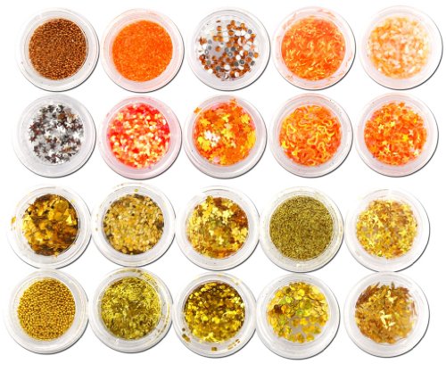 100x Nagel Kunst Strass Glanzer Splitter Pailette Mix Set Wunderbar!!! - 4