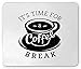Produktbild WYICPLO Quote Mouse Pad, It is Time for a Coffee Break with Cup of Expresso Icon on Scattered Background, Standard Size Rectangle Non-Slip Rubber Mousepad, Black and White