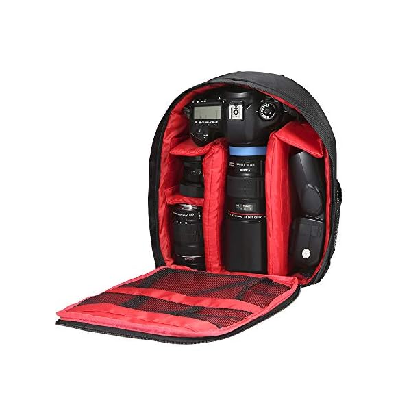 Docooler Mochilas para Cámaras, Mochila fotografia Impermeable con divisores extraíble, Mochila para Camara Reflex…