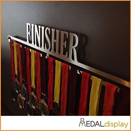 FINISHER - Medal Hangers for Running, Marathon, Ironman, Triathlon - Medal Show Wall Mounted - Medal Display Rack - Trophy Holder - Stainless Steel - 100% Made in Italy