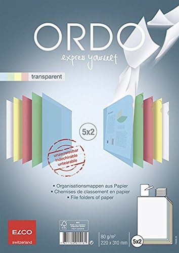 Ordo "Transparent" Paper Slip File - assorted colours - pack of 10The Forest Stewardship Council