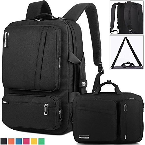 SOCKO 17,3 Zoll Mehrzweck Laptop Rucksäcke Reiserucksack Wanderrucksäcke College Studenten Rucksack Business Henkeltasche Aktentasche Schultertasche Umhängetasche mit Griffe und Tragriemen für 17 - 17,3 Zoll Laptop/ Notebook / Macbook Computer,Schwarz-Schwarz