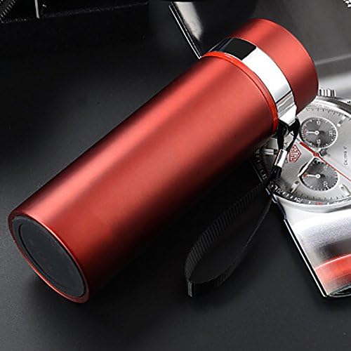 Thermos Water Bottle，Coffee Vacuum Cup/Car Insulated Travel Cup,Business Style Stainless Steel Travel Thermos Mug Vacuum Flask With Tea Strainer 18 Oz/350ml (Red)