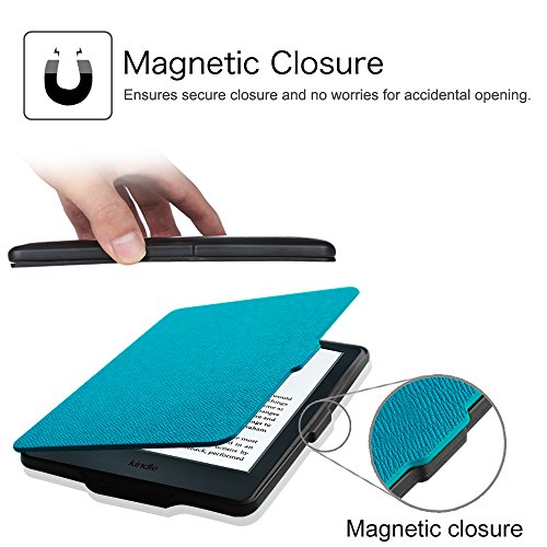 Fintie Hülle für Kindle 8 Generation – Die dünnste und leichteste Schutzhülle Tasche mit auto Sleep / Wake für Kindle eReader (6 Zoll) Touchscreen ohne Spiegeleffekte, (8. Generation – 2016 Modell), Blau - 6