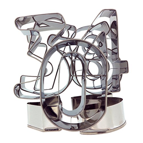Kurtzy 9 Keksausstecher in Zahlenform aus Metall – Edelstahl-Ausstecherset der Zahlen 0 – 9. Perfekte Formen für das Backen von Keksen u. Dekoration von Kuchen, Glasur, Fondant und Zuckerkreationen - 4