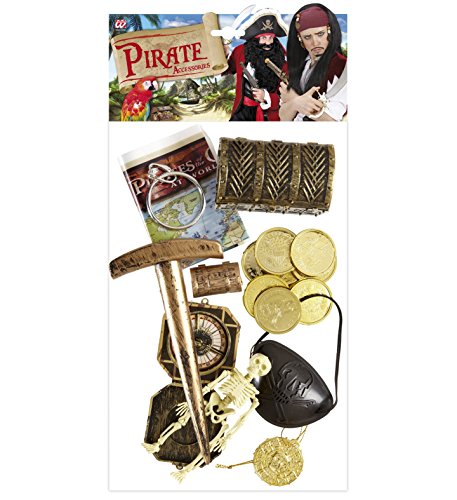 29-teiliges * PIRATEN DEKO SET * mit Schatztruhe + Schatzkarte + Goldtaler + Augenklappe + Hammer + Skelett + Kompass uvm // Piraten Schatz Set Schatzkiste Schatzbox Kiste Party Kindergeburtstag Geburtstag - 3