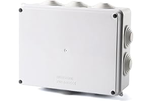 NPTGLYQW Anschlussdose Ip65 Verteilerdose Außen Außenverteilerdose Wasserdichtes Instrumentenkoffer Abs Elektrokasten Abzweigdose Wasserdicht Mit 10 Kabeleinführungen Für Kabelanschluss Im Freien 200x155x80mm