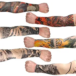 Navkar Crafts? Temporary Tattoo Sleeves, 6pcs Set Arts Temporary Fake Slip On Tattoo Arm Sleeves